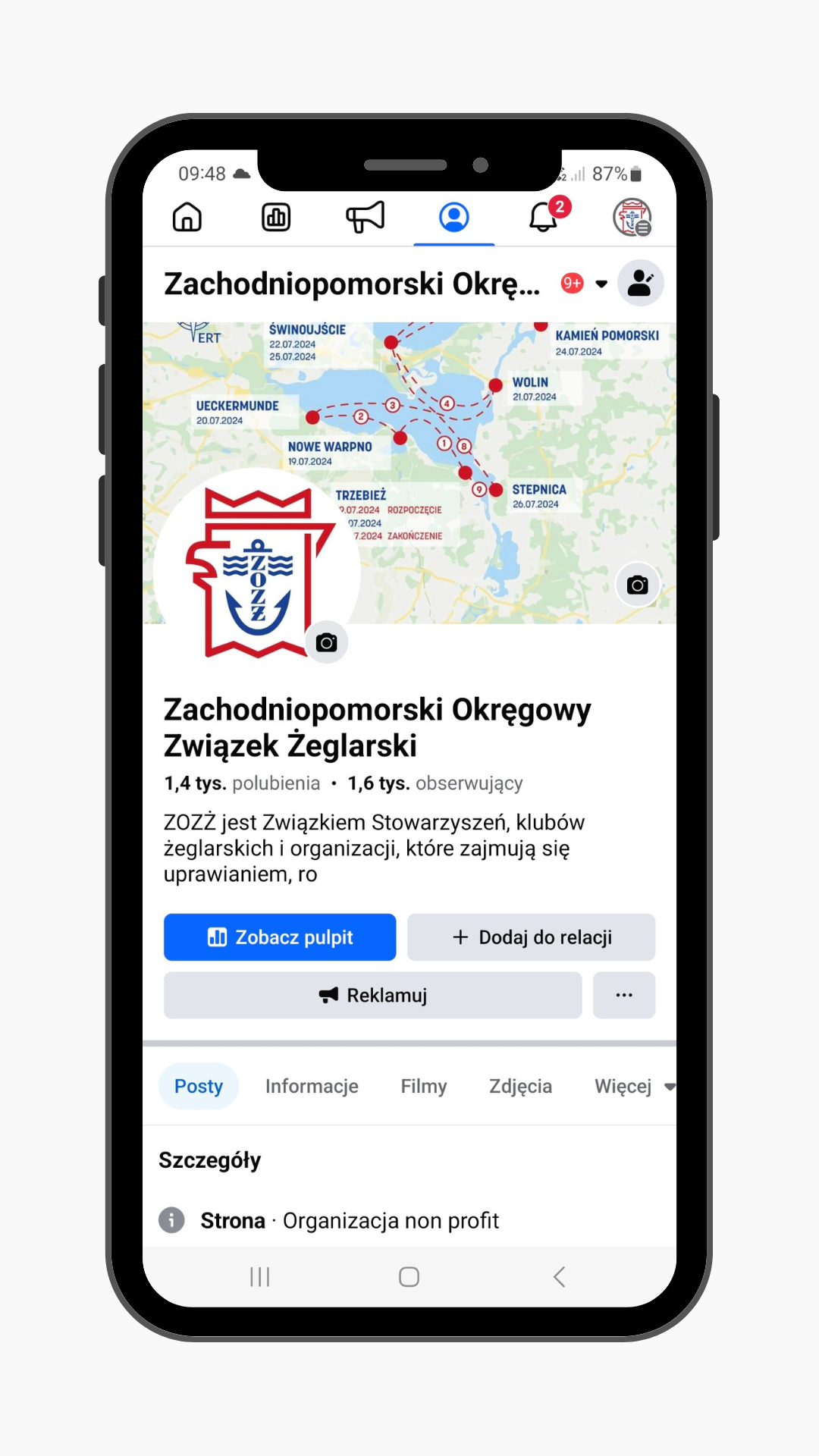 Przykład profilu marki w social mediach 3