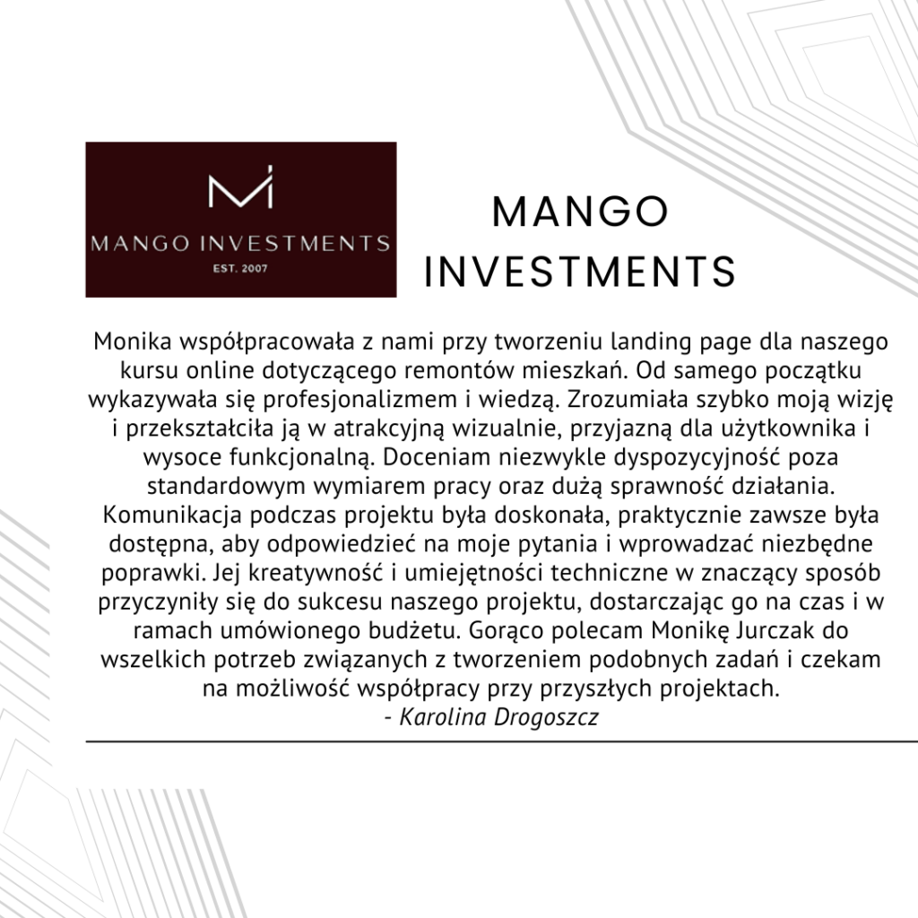 Opinia Mango Investments